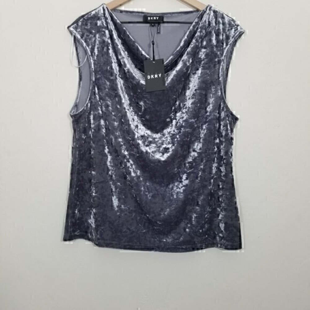 NWT Dkny Velvet Sleeveless Stretch Top Blouse Size XL